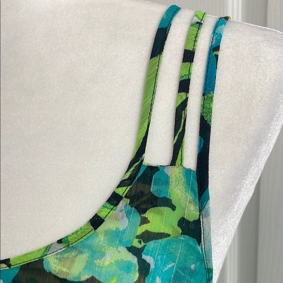 Aeropostale Blue and Green Tank Top with Criss Cross Straps - Picture 7 of 8